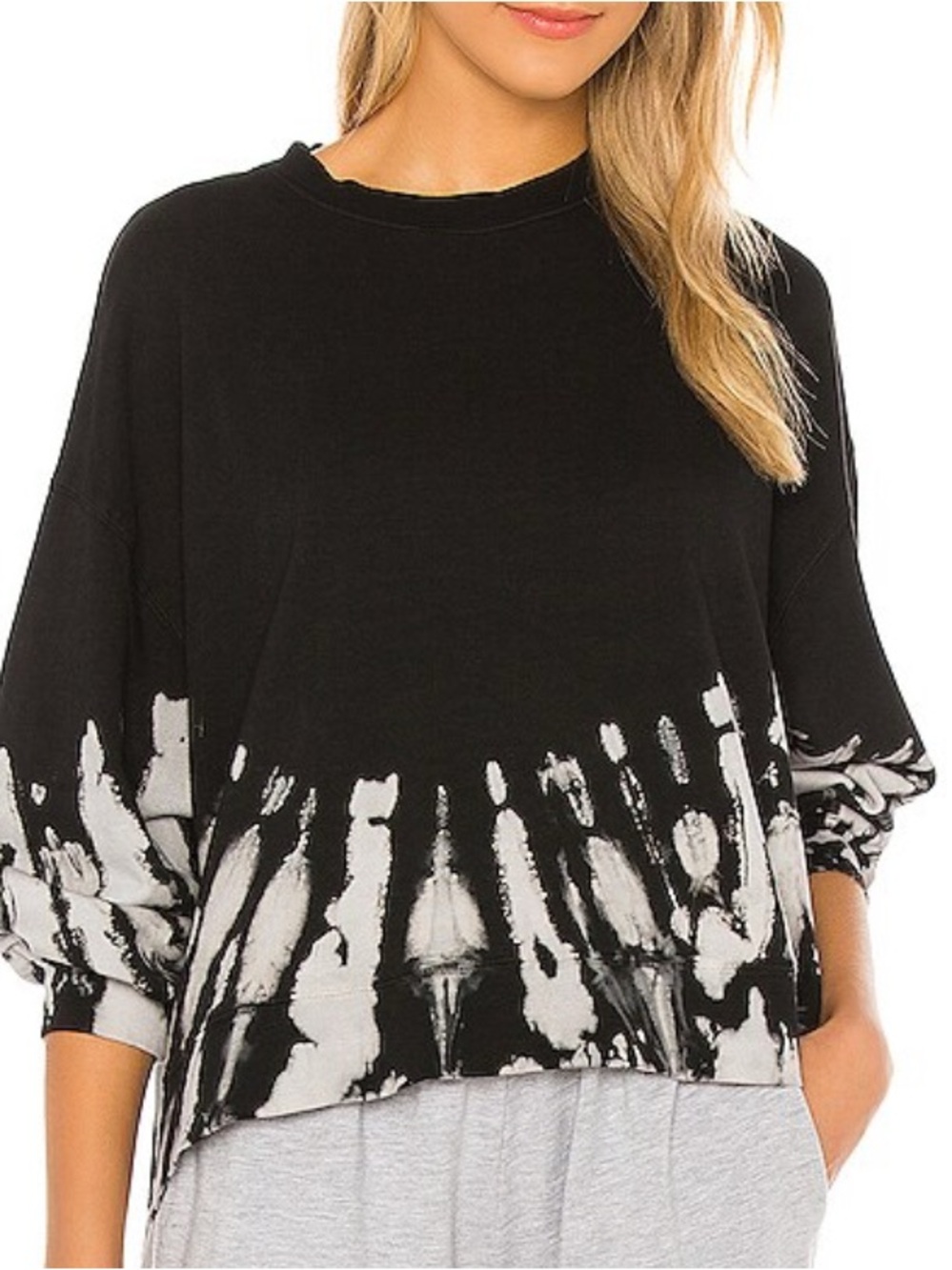 Electric & Rose Black Neil Sweatshirt Acid Wash Tie Dye Pullover Size S